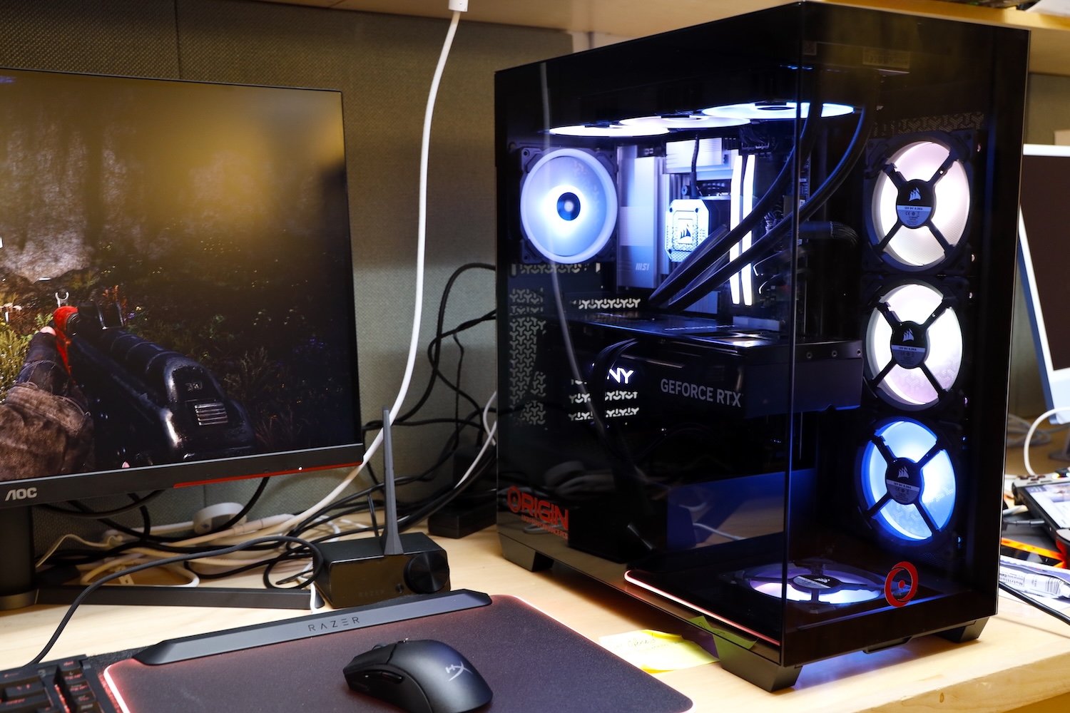 Origin PC Neuron 3500X Review: A Fish Tank of Light